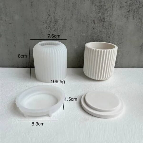 Pelumi Ribbed Round Jar Mold - Image 4